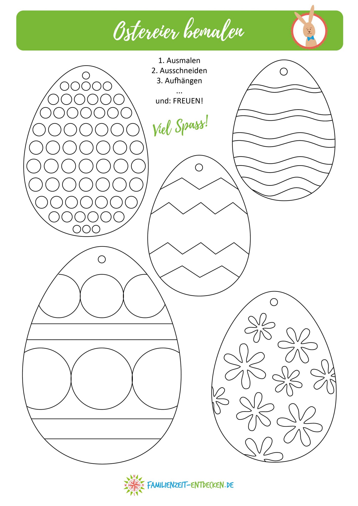  Ostereier bemalen mit Rötte Häschen – familienzeit-entdecken.de Bildidee 